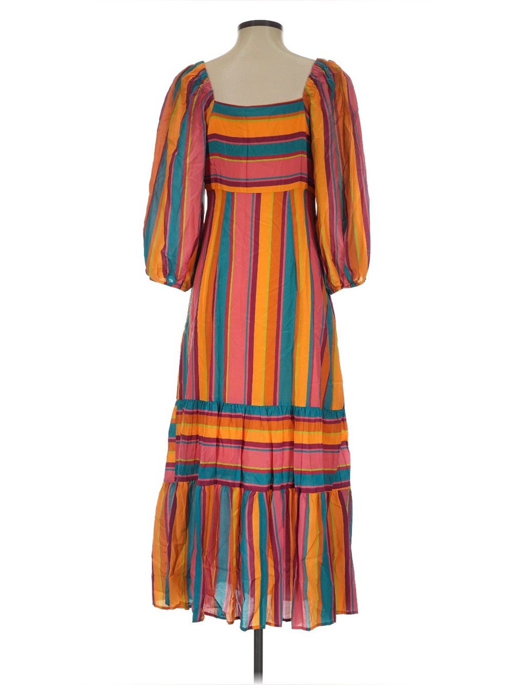 Farm Rio Rainbow Stripe Long Sleeve Maxi - Sz XS 🌈 - Picture 6 of 10